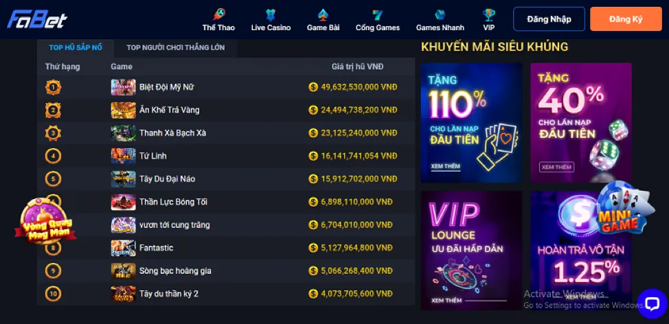 Các trò chơi sòng bạc pkvip88
